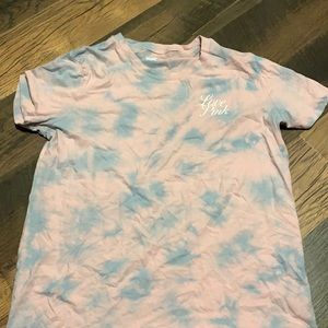 Pink and blue tie dye long t-shirt
